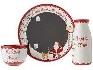 Child To Cherish Santas Message Plate Set Santa Cookie Plate Santa Milk Jar And Reindeer Treat Bowl