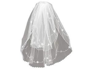 Angels Garment Girls White Flowers Details Communion Bridal Veil