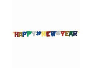 Unique Party Decoration Deluxe Happy New Year Banner, 4 Ft, Multicolor