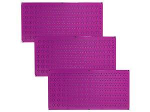 Wall Control Pegboard Value Pack - (3) Pack Of Wall Control 16-Inch Tall X 32-Inch Wide Horizontal Purple Metal Pegboards For Wall Home & Garage Tool Storage Organization (Purple Pegboard)