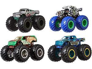 ?Hot Wheels Monster Trucks 1:64 Scale 4-Pack with Giant Wheels Gift Idea for Kids 3 to 6 Years Old [Sytles May Vary]