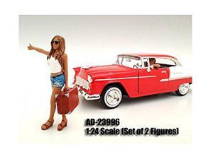American Diorama Hitchhiker 2 Piece Figure Set for 124 Scale Models