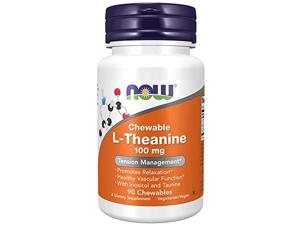 NOW Supplements LTheanine 100 mg with Inositol and Taurine Tension Management 90 Chewables