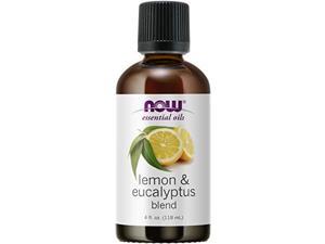 NOW Essential Oils Lemon  Eucalyptus Oil Blend Invigorating Aromatherapy Scent Blend of Pure Lemon Oil and Pure Eucalyptus Oil Vegan Child Resistant Cap 4Ounce