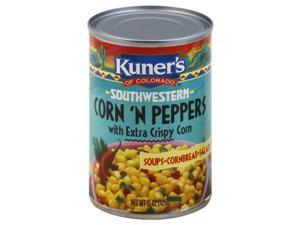 Kuners Southwest  Canned Corn and Peppers (12 Pack), Vegetarian, Non-GMO, Natural Gluten-Free, Sourced and Packaged in the USA, 15 Ounce Can