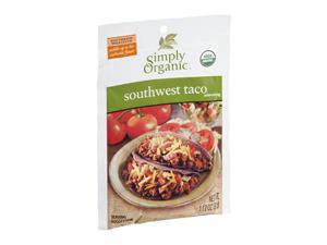 Simply Organic Southwest Taco, Seasoning Mix, Certified Organic, 1.13-Ounce Packets (Pack of 12) ( Value Bulk Multi-pack)