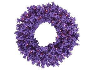 Vickerman 451007-36" Flocked Purple Fir 100 Purple Miniature Lights Christmas Wreath (K168437)