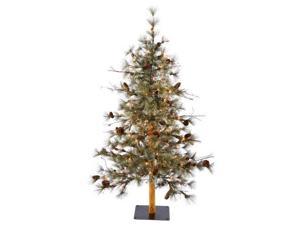 Vickerman 6 Dakota Alpine Artificial Christmas Tree, Clear Dura-lit Lights - Faux Alpine Christmas Tree - Seasonal Indoor Home Decor - Real Wood Trunk