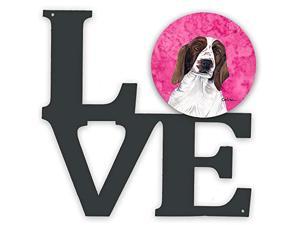 Carolines Treasures Pink Springer Spaniel Metal Artwork Love WallDecor Multicolor