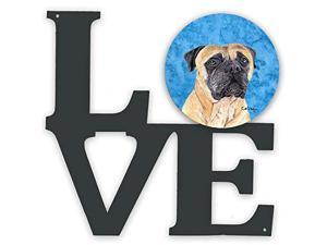 Carolines Treasures Blue Mastiff Metal Artwork Love WallDecor Multicolor