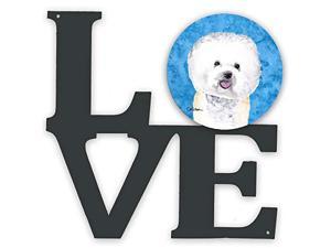 Carolines Treasures Blue Bichon Frise Metal Artwork Love WallDecor Multicolor