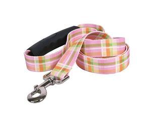 Yellow Dog Design Southern Dawg Madras Pink Dog Leash with Comfort Grip Handle-Medium-3/4 and 5\' (60\) Made in The USA"