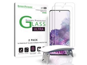 amFilm Ultra glass Screen Protector for galaxy S20 Plus 2 Pack UV gel Application Tempered glass compatible with UltraSonic Fingerprint Scanner for galaxy S20 Plus 2020