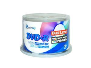 Smartbuy 100disc 85GB240min 8X DVDR DL White Inkjet Hub Printable Blank Media Disc  Black Permanent Marker