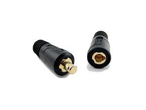 WeldingCity Dinse-Type Twist-Lock Insulated Connector Pair (Male/Female) for Welding Cable AWG 1/0-3/0 (50-70mm)