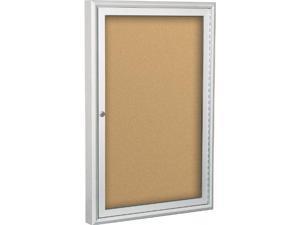 BestRite 2 x 1.5 Feet Outdoor Enclosed Bulletin Board Cabinet, Natural Cork (94PSA-O-01)