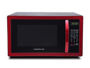 Farberware Classic FMO11AHTBKN 1.1 Cu. Ft. 1000-Watt Microwave Oven with LED Lighting, Metallic Red