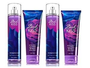 Bath & Body Works Dark Kiss Deluxe Gift Set 2 Fragrance Mist & 2 Body Cream Full Size Lot of 4