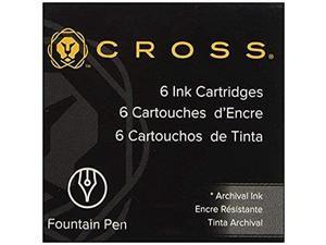 Cross Fountain Pen Ink Cartridge - Blue/Black, 6 per card (8924)