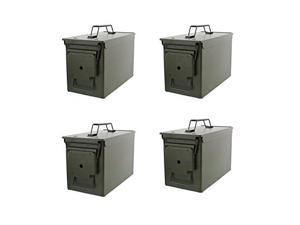 Redneck Convent 50 Cal Metal Ammo Case Cans 4Pack LongTerm Shotgun Rifle Gun Ammo Military Army Solid Steel Holder Storage Box