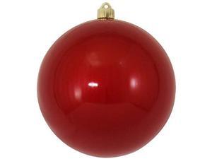 Christmas By Krebs [6 Count] Candy Red 8 (200mm) Large Commercial Shatterproof Water UV Resistant Plastic Christmas Ball Ornaments Wholesale Bulk Case