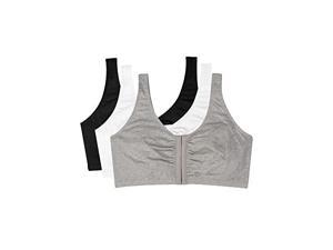 Fruit of the Loom Womens Front Close Builtup Sports Bra,  Black/White/Heather Grey 3-Pack, 36 - Newegg.com
