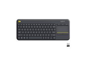_Mega Brand K400 Plus Wireless Touch TV Keyboard With Easy Media Control and Built-in Touchpad, HTPC Keyboard for PC-connected TV, Windows, Android, ChromeOS, Laptop, Tablet - Black