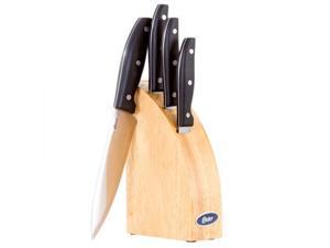 Oster 6237705 Granger 5Piece Kitchen Cutlery Knife Block Natural Wood