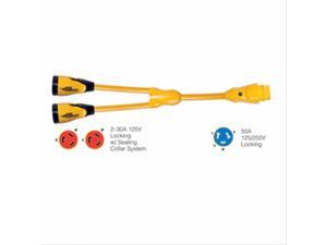 Marinco Y504-2-30 EEL (2)-30A-125V Female to (1)50A-125/250V Male Y Adapter - Ye Marinco Y504-2-30 EEL (2)-30A-125V Female to (1)50A-125/250V Male Y Adapter - Ye