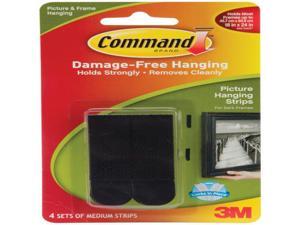 3M 17201BLK Command Black Medium Picture Hanging Strips 4 sets 3M 17201BLK Command Black Medium Picture Hanging Strips 4 sets