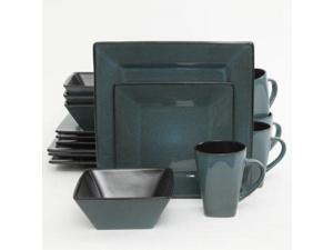Gibson Home Elite Kiesling Square 16 Piece Dinnerware Set - Blue Gibson Home Elite Kiesling Square 16 Piece Dinnerware Set - Blue