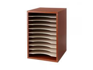 Wood Desktop Literature Sorter, 11 Sections 10 5/8 X 11 7/8 X 16, Cherry