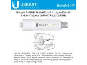 Ubiquiti Bullet BULLETM2-HP IEEE 802.11n 100 Mbit/s Wireless Bridge Ubiquiti Bullet BULLETM2-HP IEEE 802.11n 100 Mbit/s Wireless Bridge