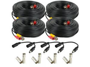 Amcrest 4-Pack 100 Feet Pre-Made All-in-One Siamese BNC Video and Power CCTV Security Camera Cable with Two Female Connectors for 960H & HD-CVI Camera and DVR (SCABLEHD100B-4pack) Amcrest 4-Pack 100 Feet Pre-Made All-in-One Siamese BNC Video and Power CCTV Security Camera Cable with Two Female Connectors for 960H & HD-CVI Camera and DVR (SCABLEHD100B-4pack)