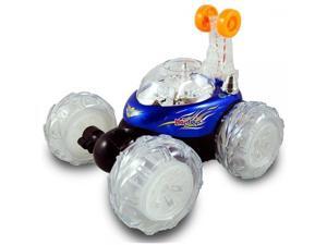 Haktoys HAK101 Invincible Tornado Twister - Multifunctional Rechargeable RC Acrobatic Stunt Car with LED Lights and Music - BLUE