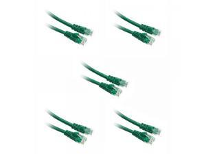 Snagless/Molded Boot 5-Pack Cat5e 4-Foot Ethernet Patch Cable CNE49608 Green 