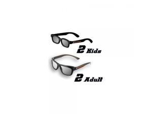 ED Family 4 Pack CINEMA 3D GLASSES KIT for LG 3D TVs - 2 Adult and 2 Kids Passive Circular Polarized 3D Glasses