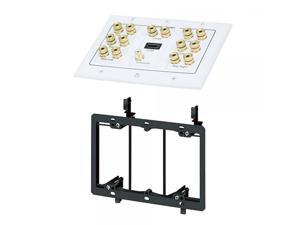 iMBAPrice Premium 3-Gang Home Theater 7.1 Surround Sound Distribution Wall Plate for 7 Speakers, 1 RCA Jack for Subwoofer & 1 HDMI Port with Ethernet + Mounting Bracket iMBAPrice Premium 3-Gang Home Theater 7.1 Surround Sound Distribution Wall Plate for 7 Speakers, 1 RCA Jack for Subwoofer & 1 HDMI Port with Ethernet + Mounting Bracket