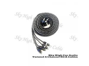 Sky High Car Audio 2 Channel 9 ft RCA Cables Triple Shield Nylon Coated