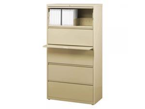 Hirsh Industries LLC 10000 Series Lateral 30" Wide 5 Drawer File Cabinet in Putty