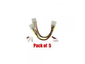 iMBAPrice (Pack of 5) Computer Molex 4 Pin Power Supply Y Splitter Cable Connector (Value Pack)