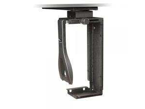 3M Under-desk CPU Holder, Width adjusts from 3.5" to 9.3" and height adjusts from 12.5" to 22.5" to fit most CPU's up to 50 lbs, 360° Swivel, Steel Construction, 17" Track, Black, (CS200MB)