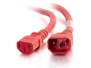 C2G 17487 18 AWG Power Cord - C14 to C13, Red (3 Feet, 0.91 Meters)