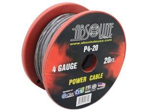 Absolute P420BK 4 Gauge Spool Multi-Strand 20 Feet Power Wire Cable (Black) Absolute P420BK 4 Gauge Spool Multi-Strand 20 Feet Power Wire Cable (Black)