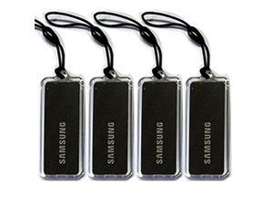 All Black 4pcs Genuine SAMSUNG EZON Digital Door Lock Key Tag Tags 13.56MHz RFID ISO14443 A Type for SHS-2320 SHS-2920 SHS-H620 SHS-H630 SHS-3120 SHS-3320 SHS-3420 (0+4B+0)
