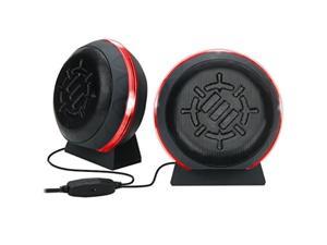 ENHANCE USB LED Gaming Speakers with In-Line Volume Control and Powerful 5 Watts Drivers - Red