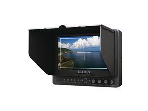 professional lilliput 7'' 665/s/p color tft lcd monitor with hdmi inuput and output, ypbpr, av, hdsdi input , hdsdi output / with f970 & qm91d battery plate + sun shade cover + free hotshoe mount/ 4
