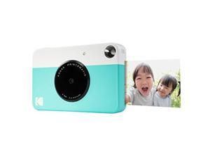 kodak printomatic digital instant print camera blue, full color prints on zink 2x3" stickybacked photo paper  print memories instantly