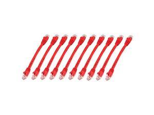 imbaprice cat6 snagless ethernet patch cable in red 0.5 feet 6 inches  10 pack