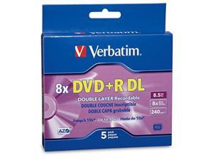 verbatim dvd+r dl azo 8.5gb 8x10x branded double layer recordable disc, 5disc slim case 95311 verbatim dvd+r dl azo 8.5gb 8x10x branded double layer recordable disc, 5disc slim case 95311